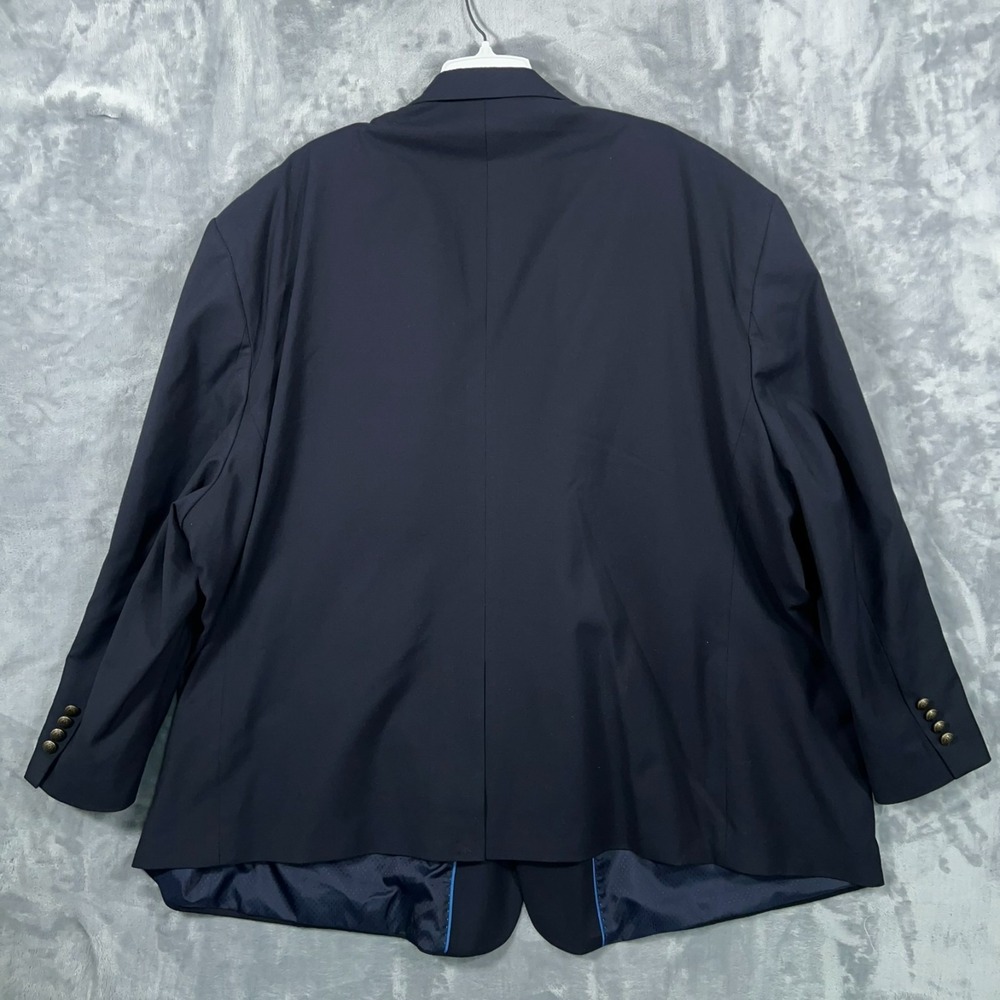Oak Hill Blazer Mens 62R Big Tall Suit Jacket Coat Navy Blue Gold Buttons - Picture 6 of 14